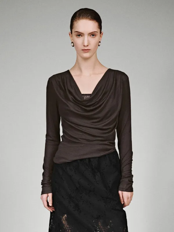 Draped Slim Fit Long Sleeve T-Shirts sold by Urban Revivo