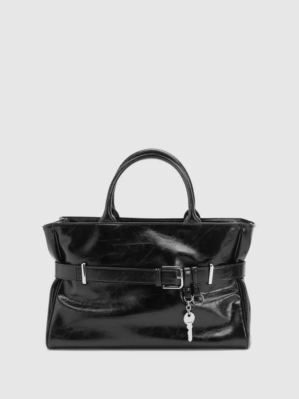 Faux Leather Belt Detail Handle Shoulder Bags sold by Urban Revivo