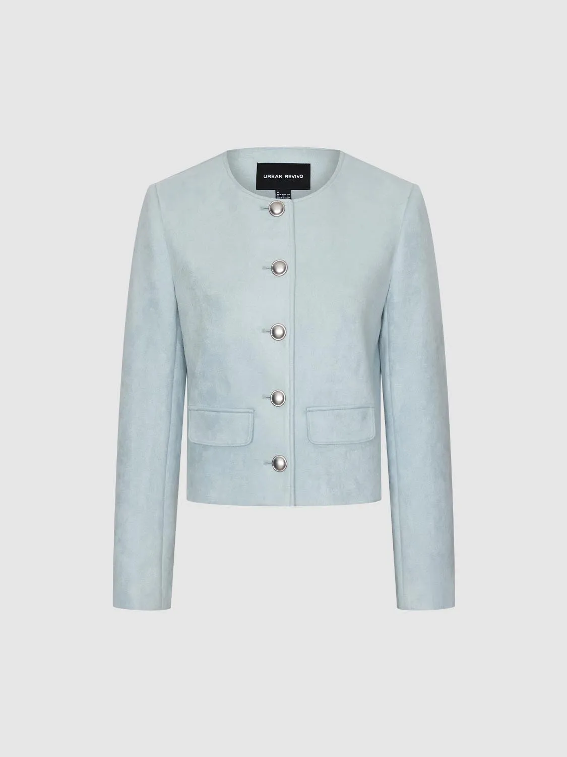 Crew Neck Button Up Jackets sold by Urban Revivo