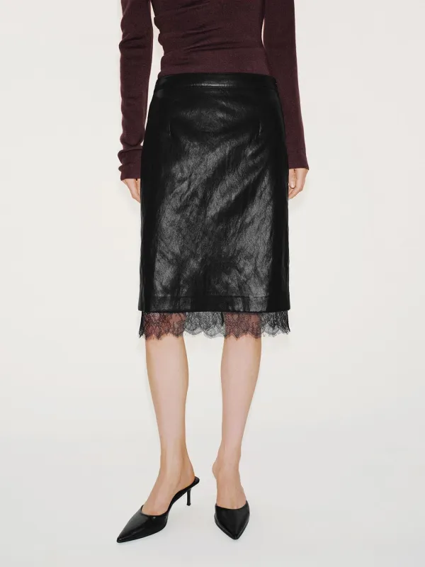 Lace Trim Straight Midi Skirts sold by Urban Revivo