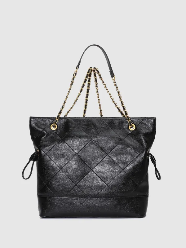 Faux Leather Chain Detail Backpacks sold by Urban Revivo