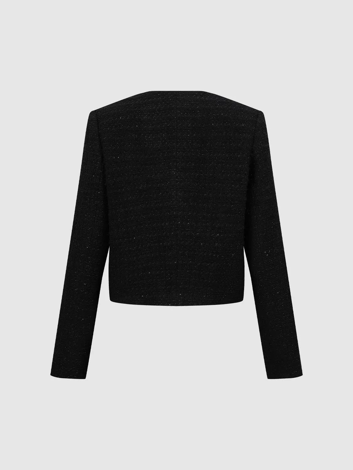 Crew Neck Plaid Button Up Tweed Jackets sold by Urban Revivo product image thumbnail 2