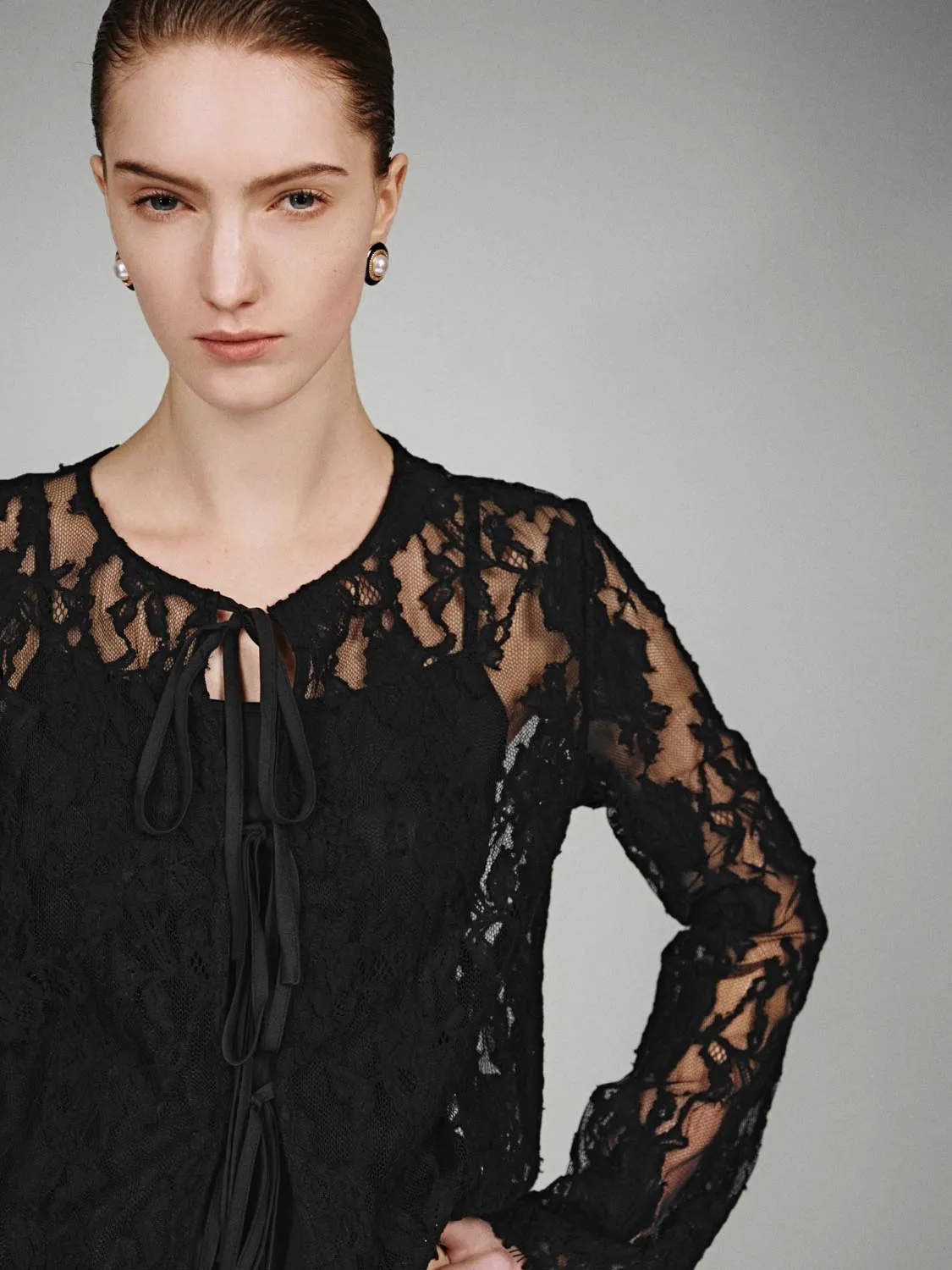 Laced Bow Detail Blouse Shirts sold by Urban Revivo product image thumbnail 3