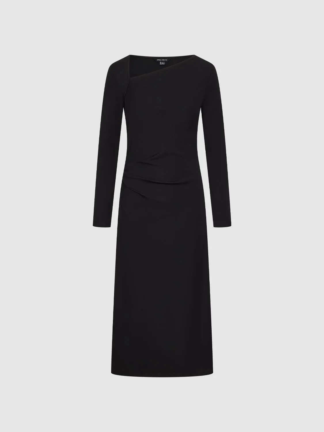 Asymmetric Neck Ruched A-Line Midi Dresses sold by Urban Revivo product image thumbnail 4