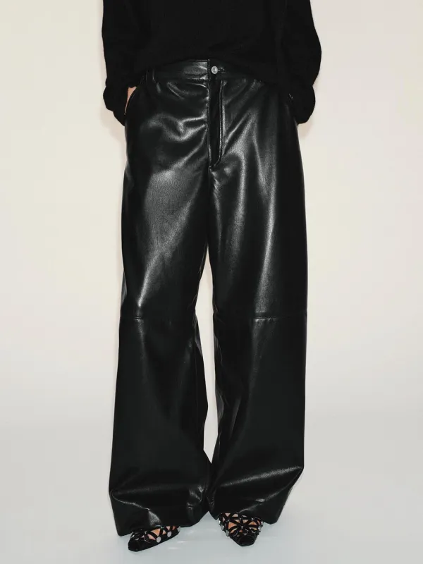 Faux Leather Straight Leg Pants made by Urban Revivo