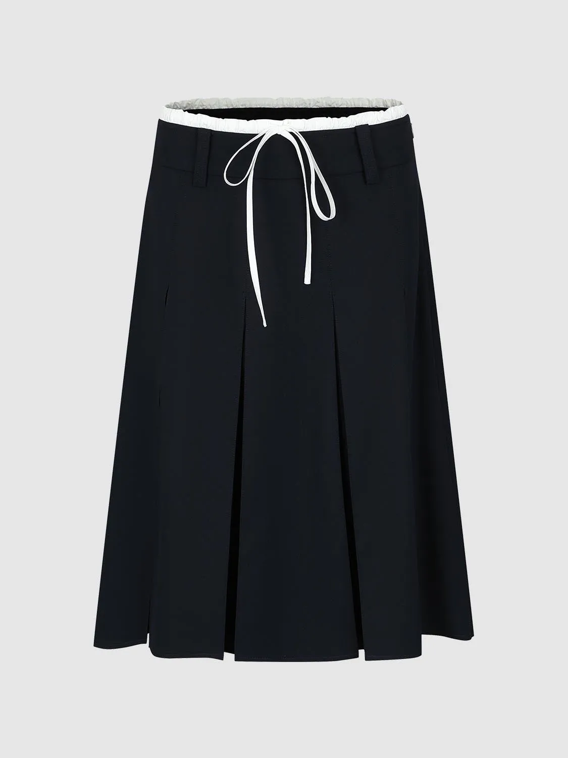 Contrast Trim Drawstring Pleated A-Line Mini Skirts sold by Urban Revivo product image thumbnail 4