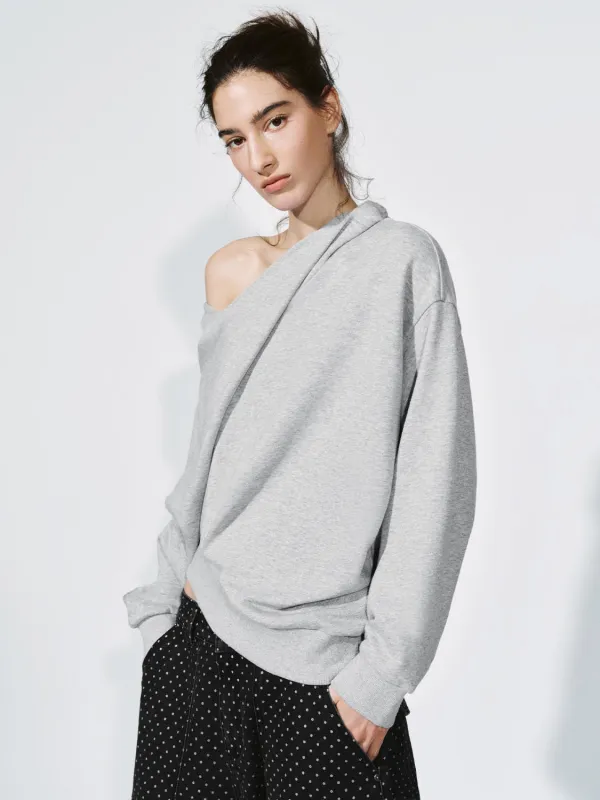 One Shoulder Asymmetric Strappy Sweatshirts made by Urban Revivo