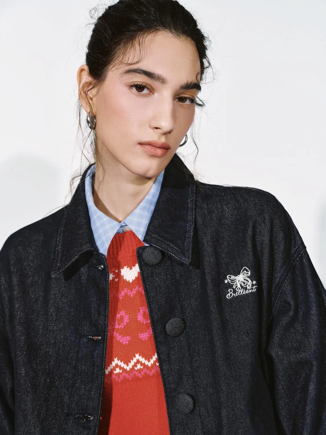 Button Up Denim Bomber Jackets sold by Urban Revivo product image thumbnail 3