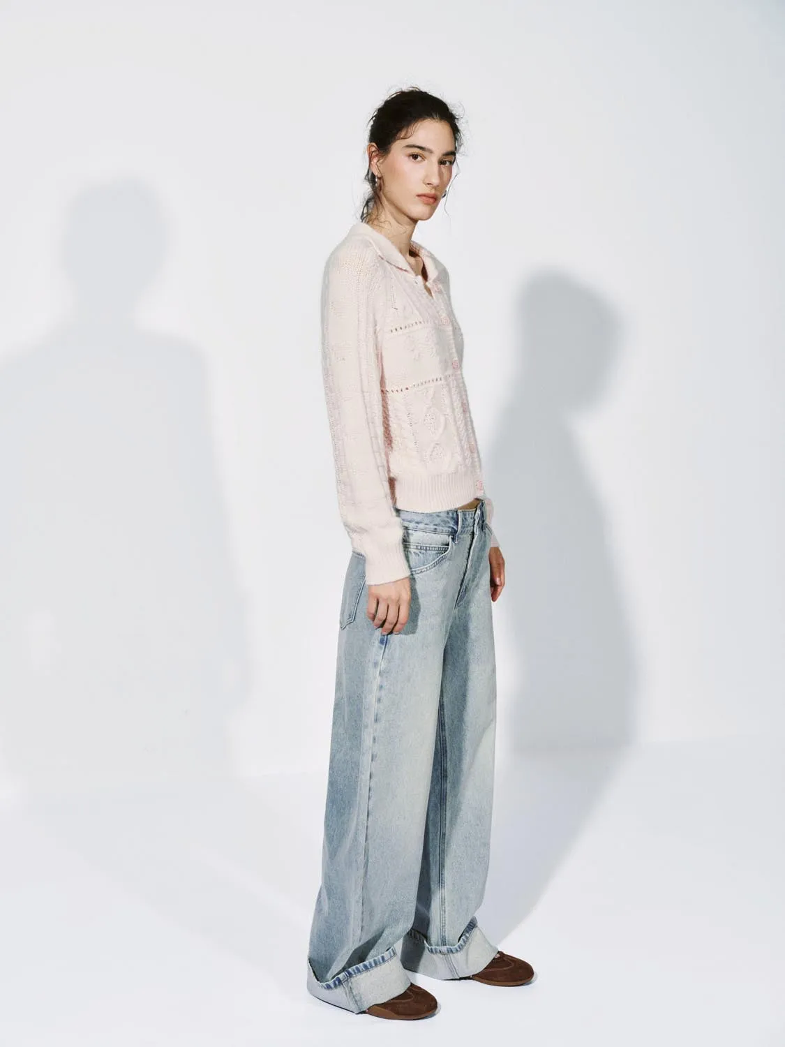 Collared Cable Knitted Cardigan sold by Urban Revivo product image thumbnail 5