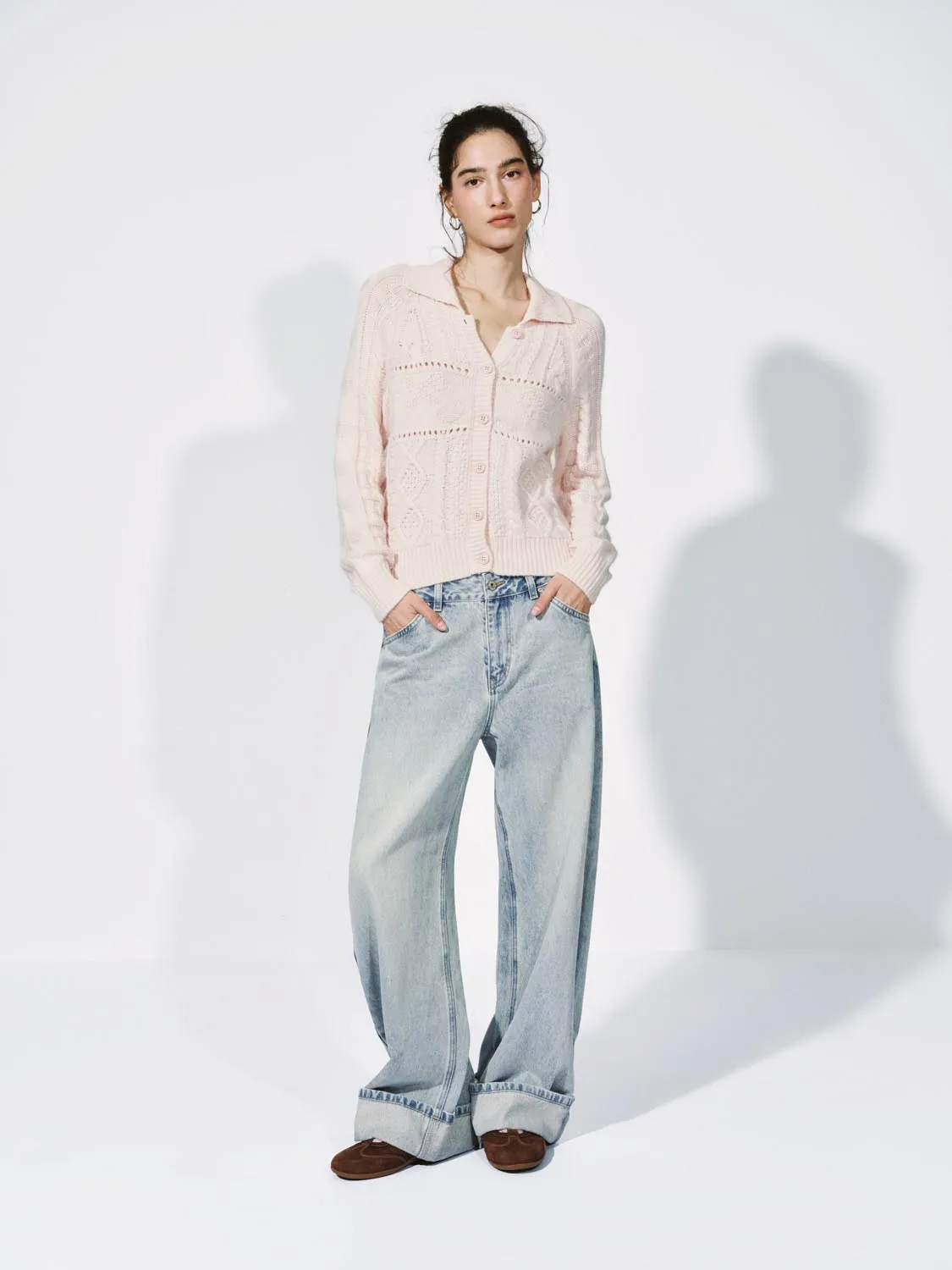 Collared Cable Knitted Cardigan sold by Urban Revivo product image thumbnail 4