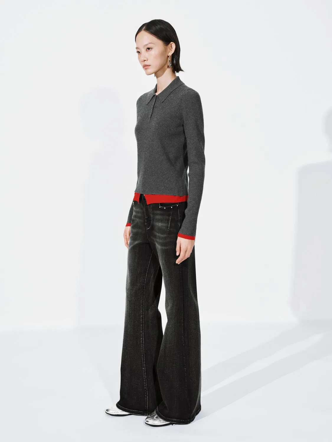 Washed Flare Leg Jeans sold by Urban Revivo product image thumbnail 4