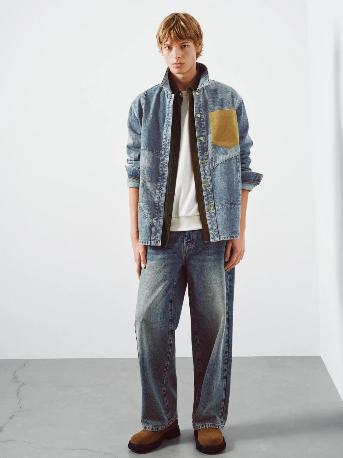 Contrast Patch Denim Shirts sold by Urban Revivo product image thumbnail 4