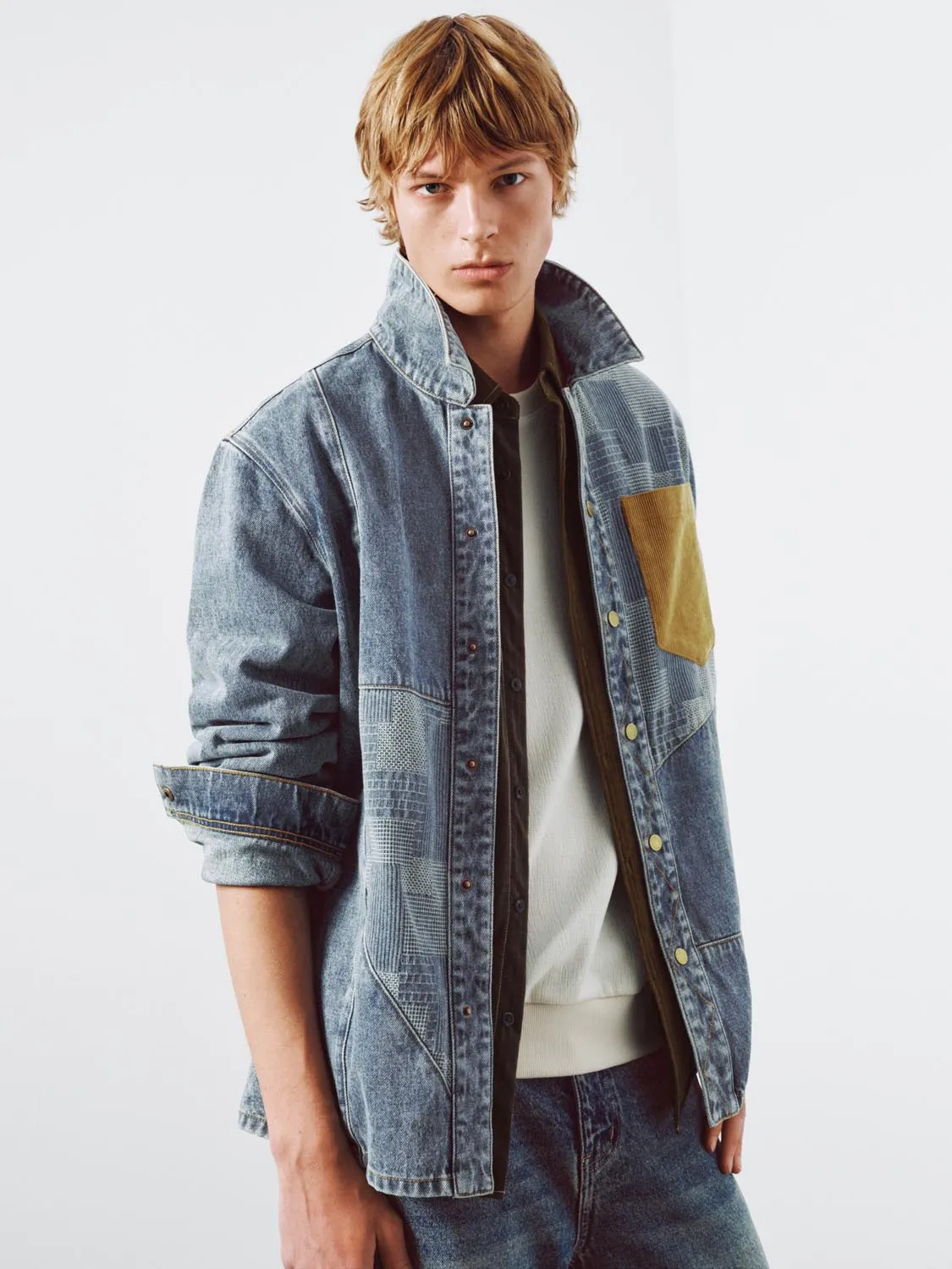Contrast Patch Denim Shirts sold by Urban Revivo product image thumbnail 2