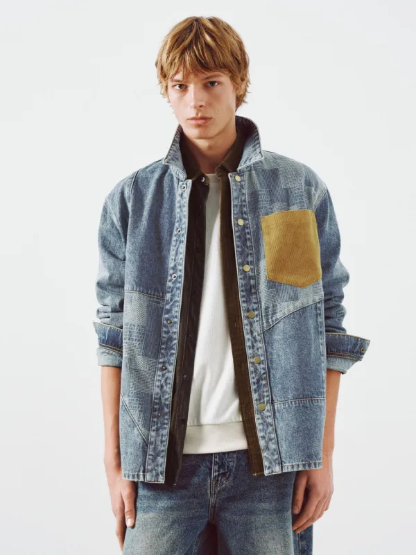 Contrast Patch Denim Shirts sold by Urban Revivo