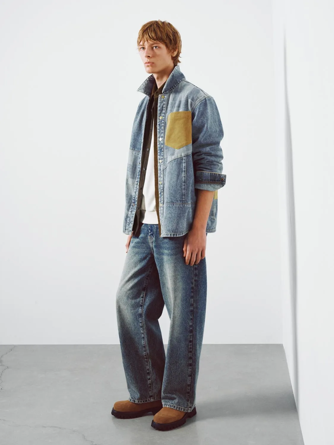 Contrast Patch Denim Shirts sold by Urban Revivo product image thumbnail 5