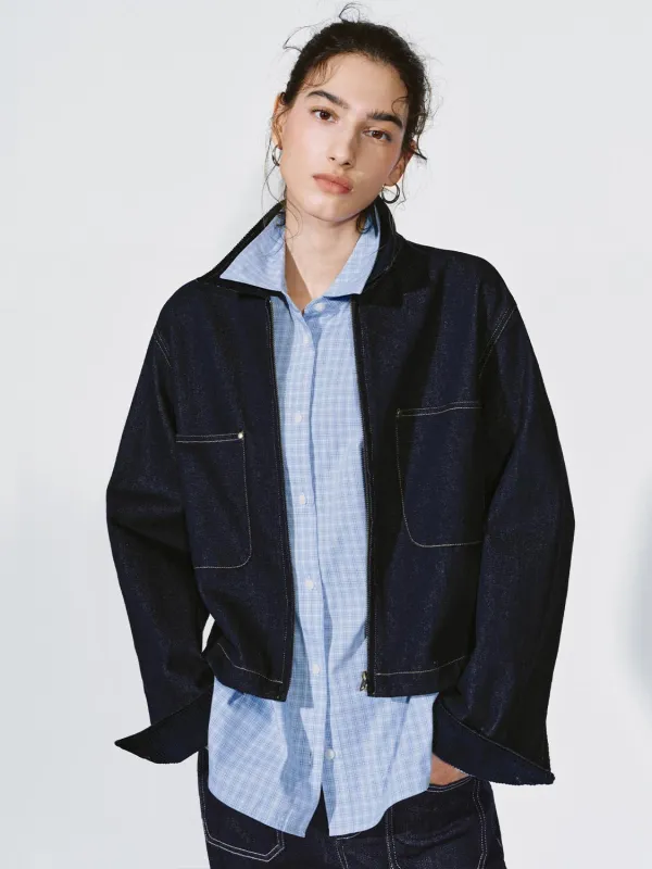 Patch Pockets Collared Denim Jackets sold by Urban Revivo