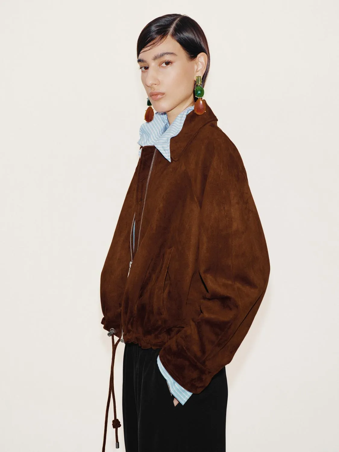 Drawstring Bomber Jackets sold by Urban Revivo product image thumbnail 2