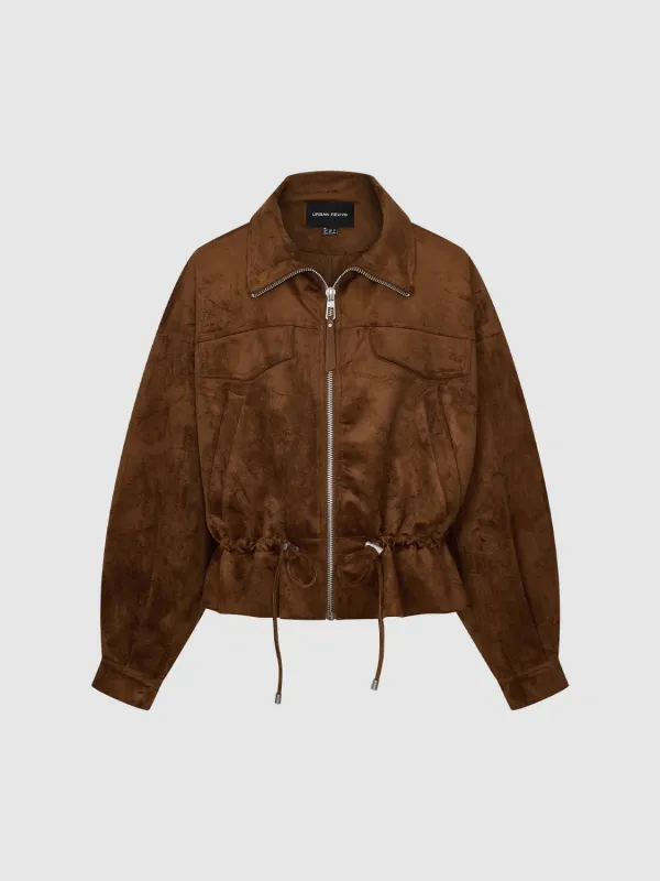 Patch Pocket Drawstring Bomber Jackets sold by Urban Revivo