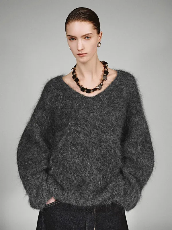 Fluffy Long Sleeve Knitted T-Shirts sold by Urban Revivo