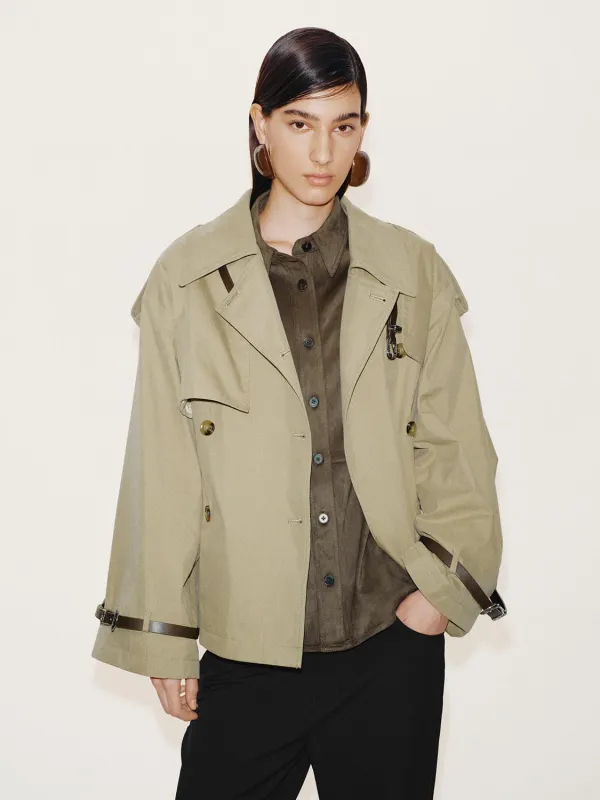 Lapeled Double Breasted Belted Jackets sold by Urban Revivo