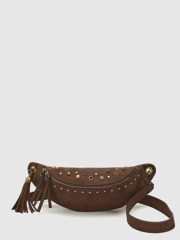 Studded Crescent Shoulder Bags sold by Urban Revivo