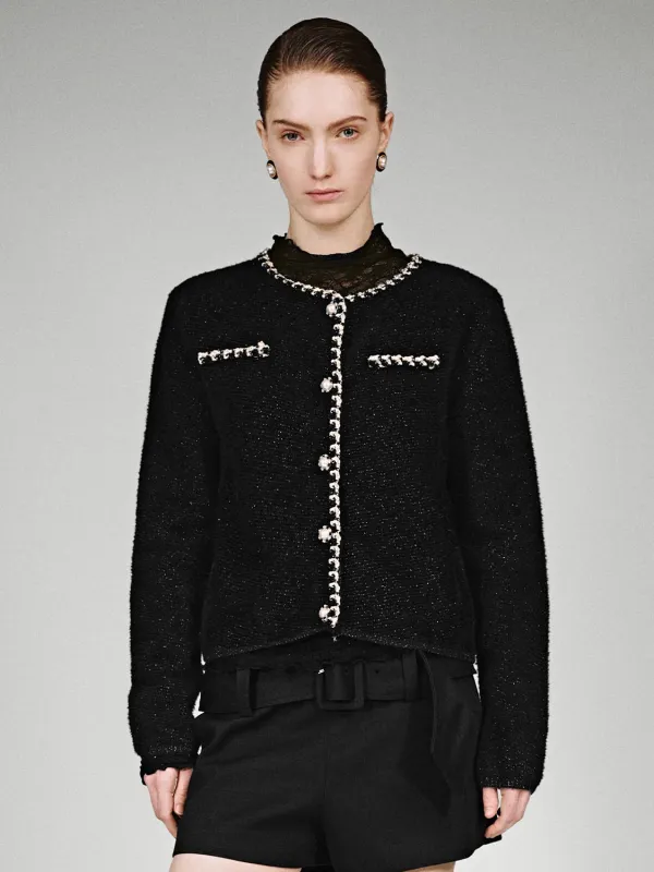 Crew Neck Contrast Trim Knitted Cardigans sold by Urban Revivo