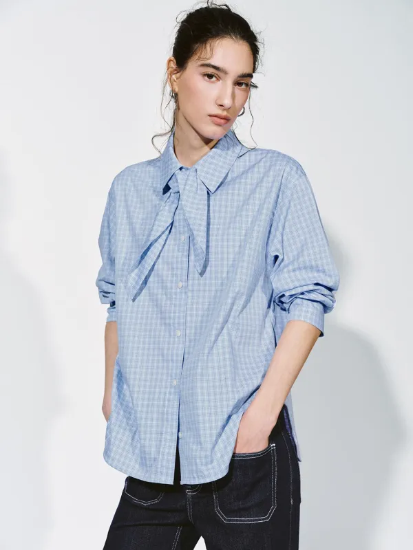 Tie Neck Plaid Shirts sold by Urban Revivo