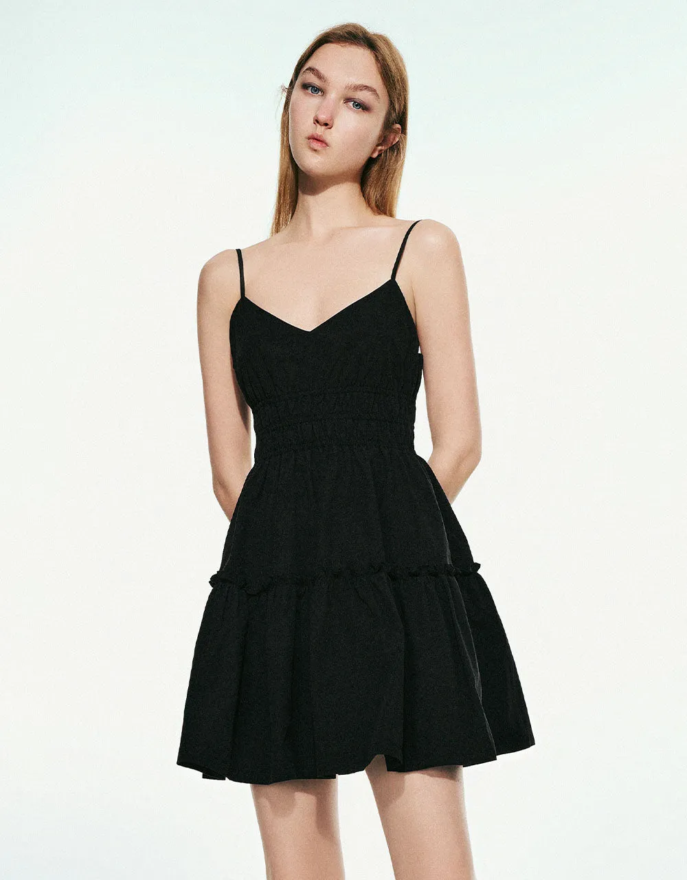 Elastic Waist V-Neck A-Line Cami Dress sold by Urban Revivo