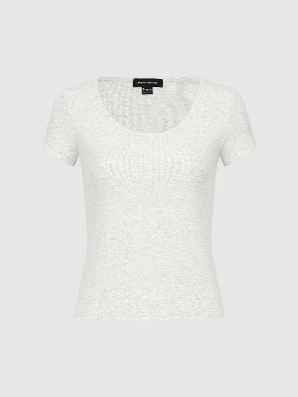 Scoop Neck Capped Sleeve T-Shirts made by Urban Revivo