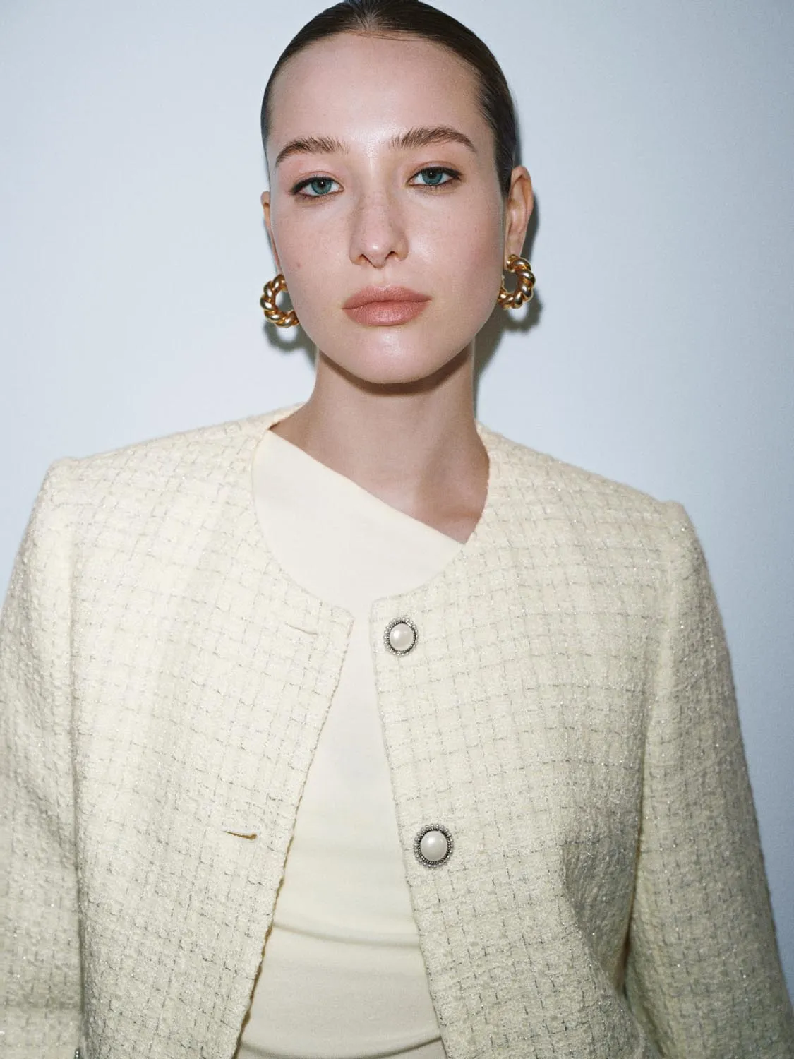 Crew Neck Tweed Jackets sold by Urban Revivo product image thumbnail 3