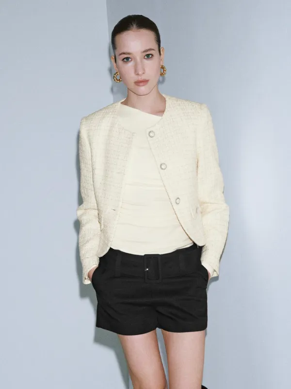 Crew Neck Tweed Jackets sold by Urban Revivo