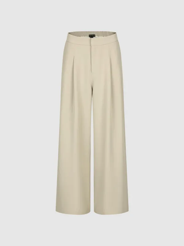 Pleated Wide Leg Pants sold by Urban Revivo