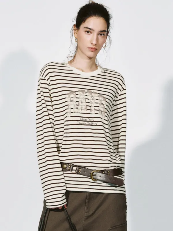 Printed Striped Long Sleeve T-Shirts sold by Urban Revivo