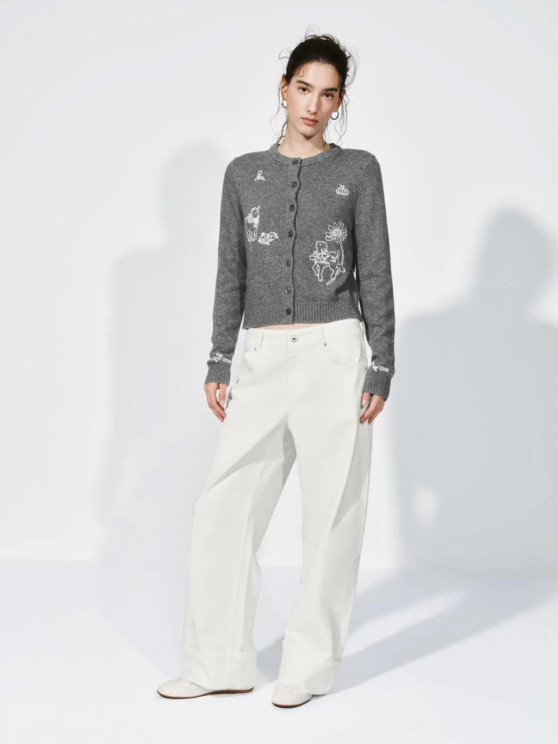 Crew Neck Intarsia Knitted Cardigans sold by Urban Revivo product image thumbnail 5