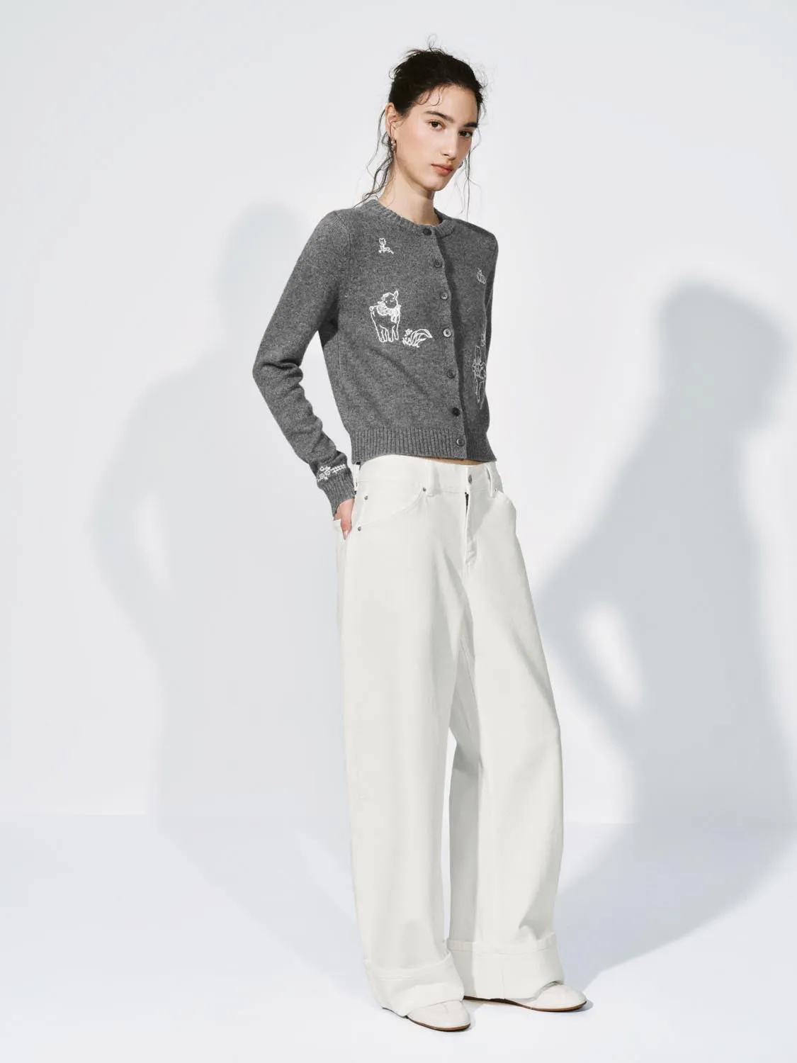 Crew Neck Intarsia Knitted Cardigans sold by Urban Revivo product image thumbnail 4
