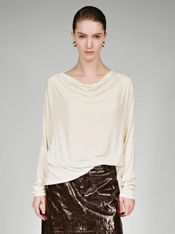 Cowl Neck Draped Long Sleeve T-Shirts sold by Urban Revivo