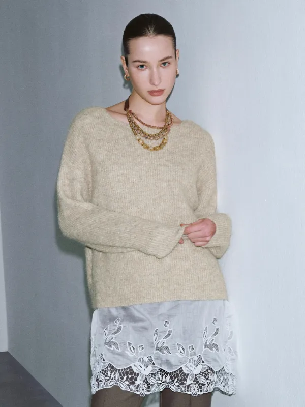 Boat Neck Long Sleeve Knitted T-Shirts sold by Urban Revivo