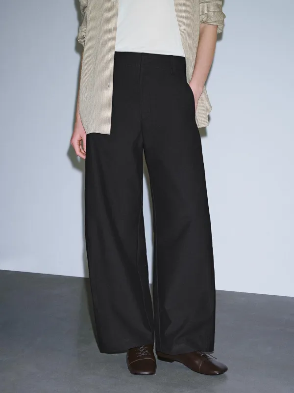 Solid Barrel Leg Pants sold by Urban Revivo