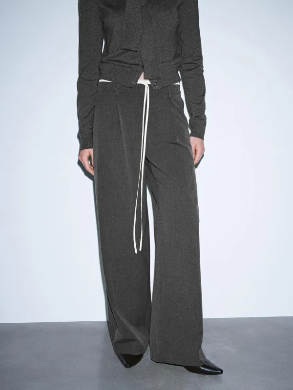 Drawstring Pull On Pleated Wide Leg Pants sold by Urban Revivo