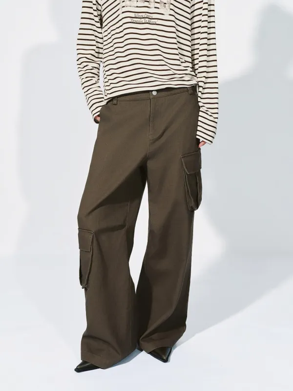 Flap Pocket Straight Leg Cargo Pants sold by Urban Revivo