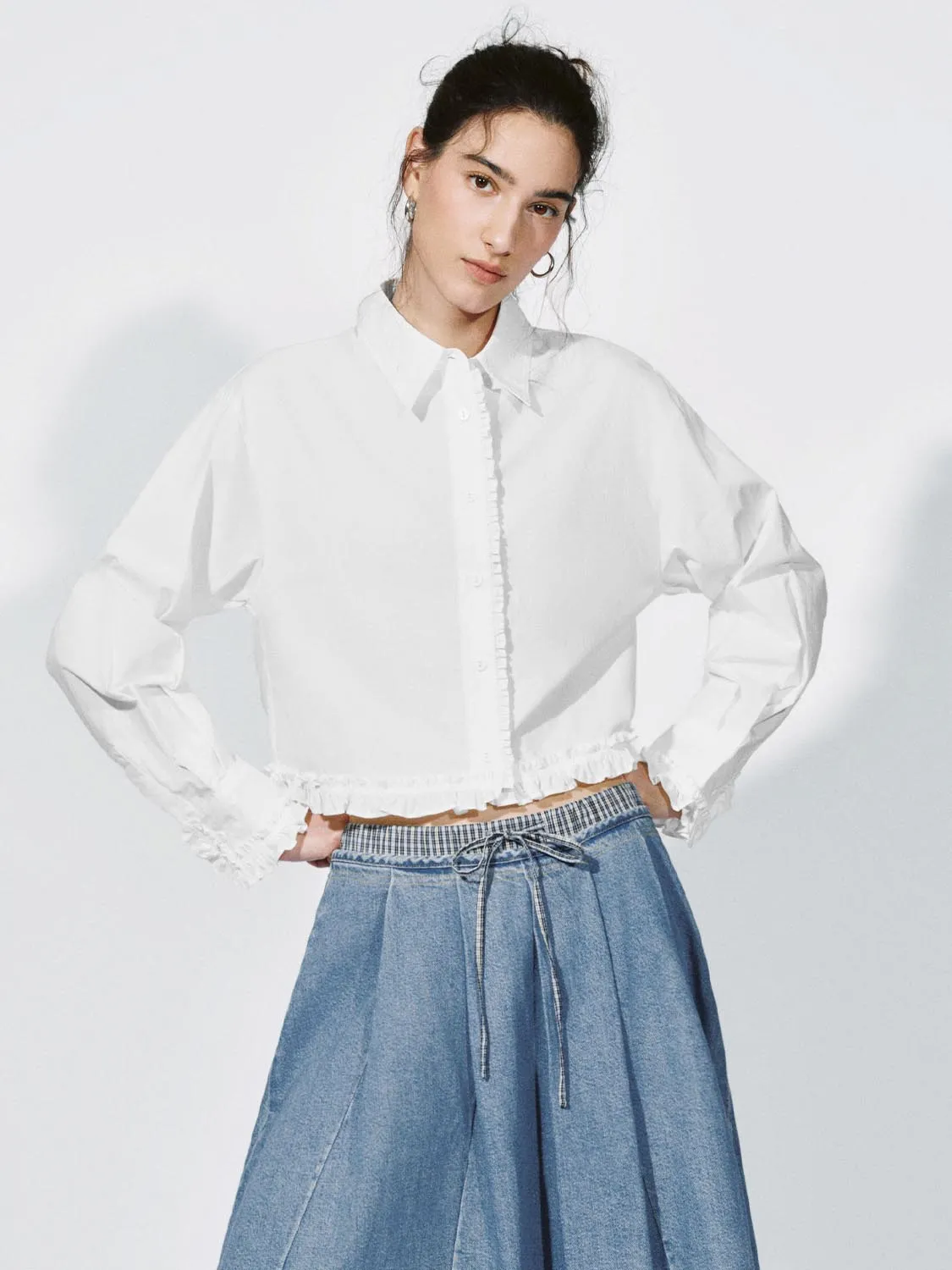 Ruffle Trim Shirts sold by Urban Revivo