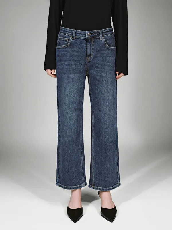 Straight Leg Cropped Jeans sold by Urban Revivo
