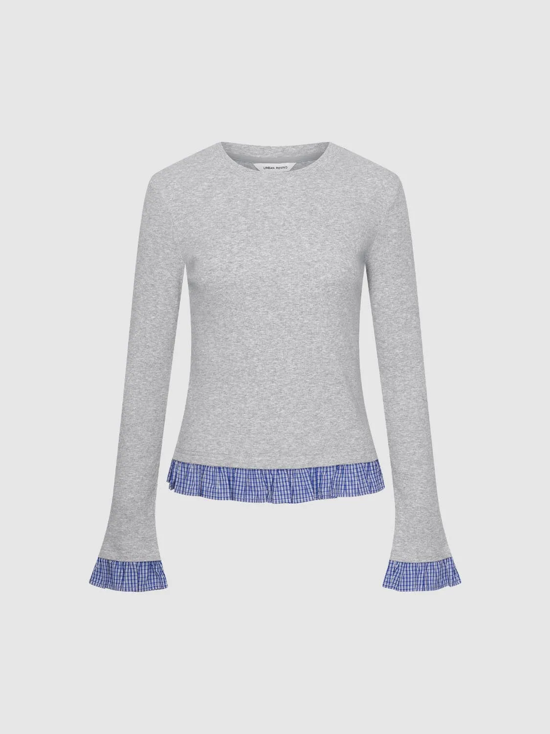 2 In 1 Contrast Frill Trim Long Sleeve T-Shirts sold by Urban Revivo product image thumbnail 4
