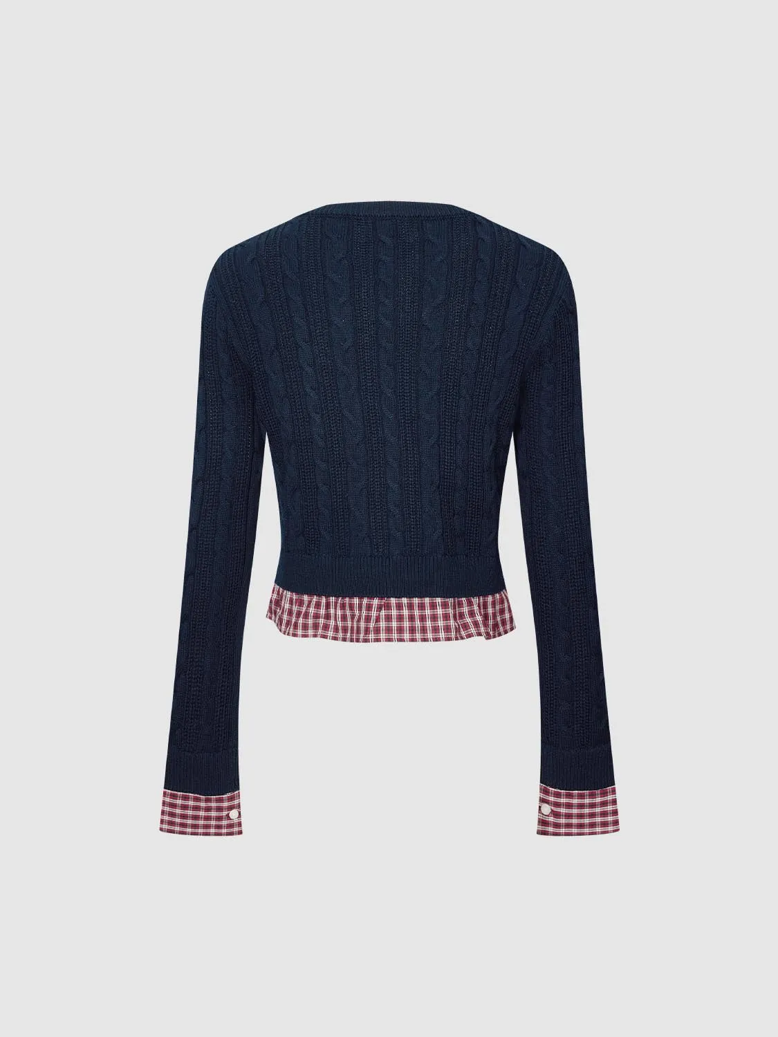 2 In 1 Check Trim Knitted Cardigans sold by Urban Revivo product image thumbnail 5