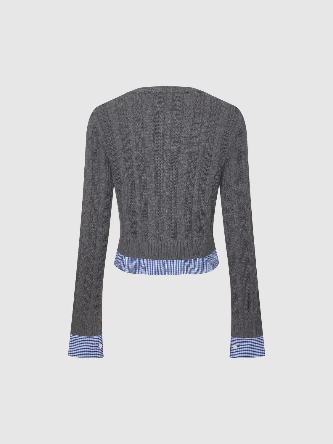 2 In 1 Check Trim Knitted Cardigans sold by Urban Revivo product image thumbnail 2