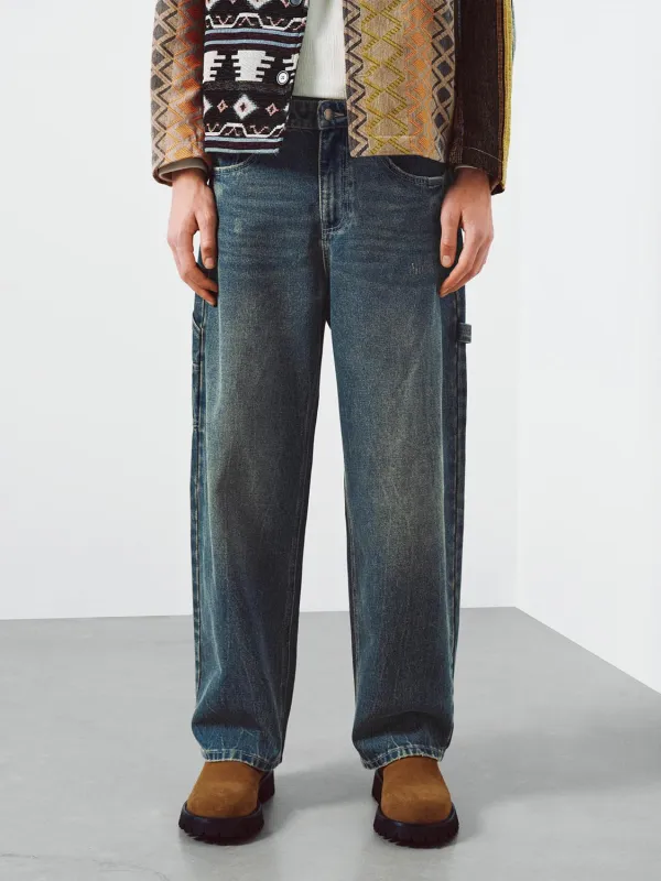 Washed Barrel Leg Jeans sold by Urban Revivo