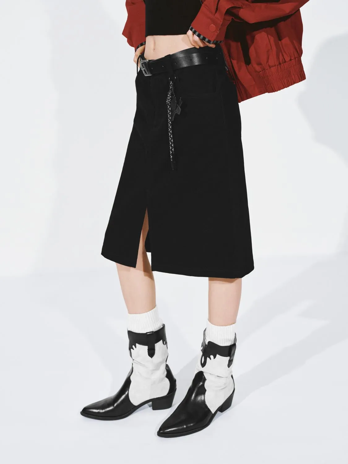 Belted Straight Midi Skirts sold by Urban Revivo product image thumbnail 3