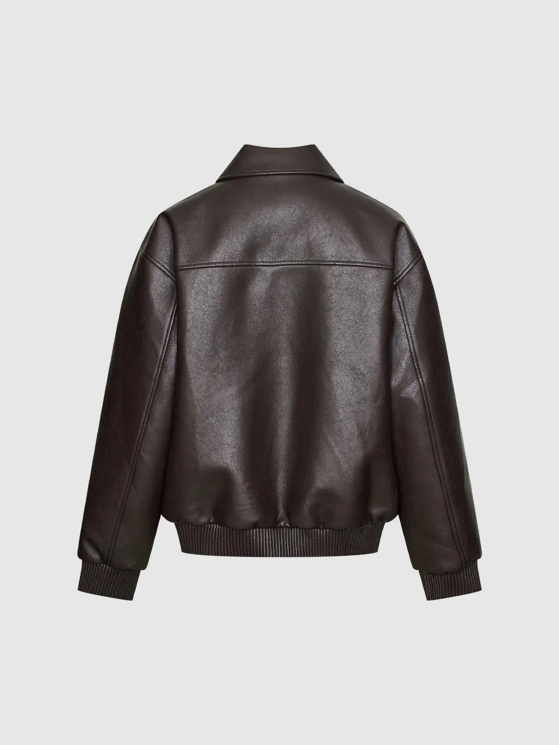 Faux Leather Bomber Jackets sold by Urban Revivo product image thumbnail 2