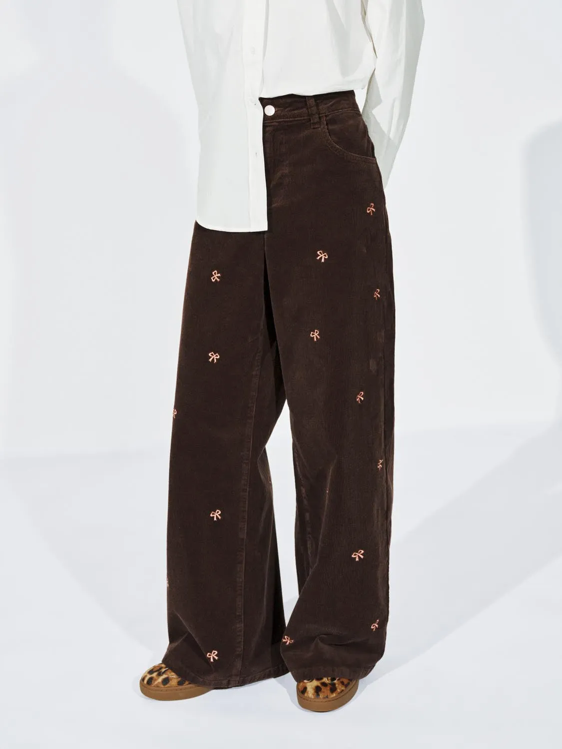 Bow Printed Wide Leg Jeans sold by Urban Revivo product image thumbnail 3