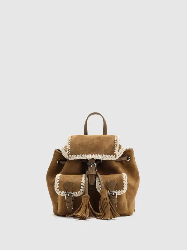 Contrast Crochet Trim Fringe Detail Backpacks sold by Urban Revivo